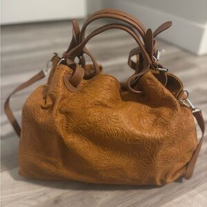 Isadora Genuine Leather Large Tan Shoulder Bag